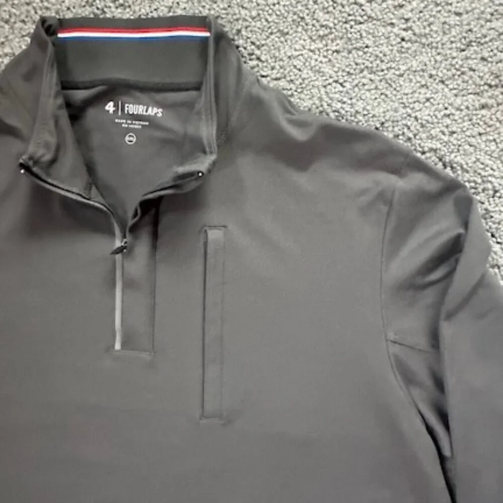 FourLaps Venture Quarter-Zip Pullover in Charcoal Color - Men's Size XL - EUC